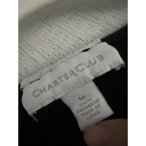 Charter Club 2-Ply 100% Cashmere Crewneck Sweater Black Size M - Picture 5 of 6